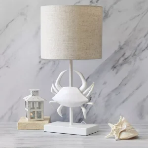 18.25" Shoreside Tall Coastal Pinching Crab Shaped Bedside Table Desk Lamp
