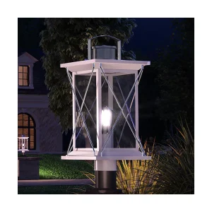 Urban Ambiance Luxury Colonial Outdoor Post/Pier Light, 20"H x 9"W, Stainless Steel Finish